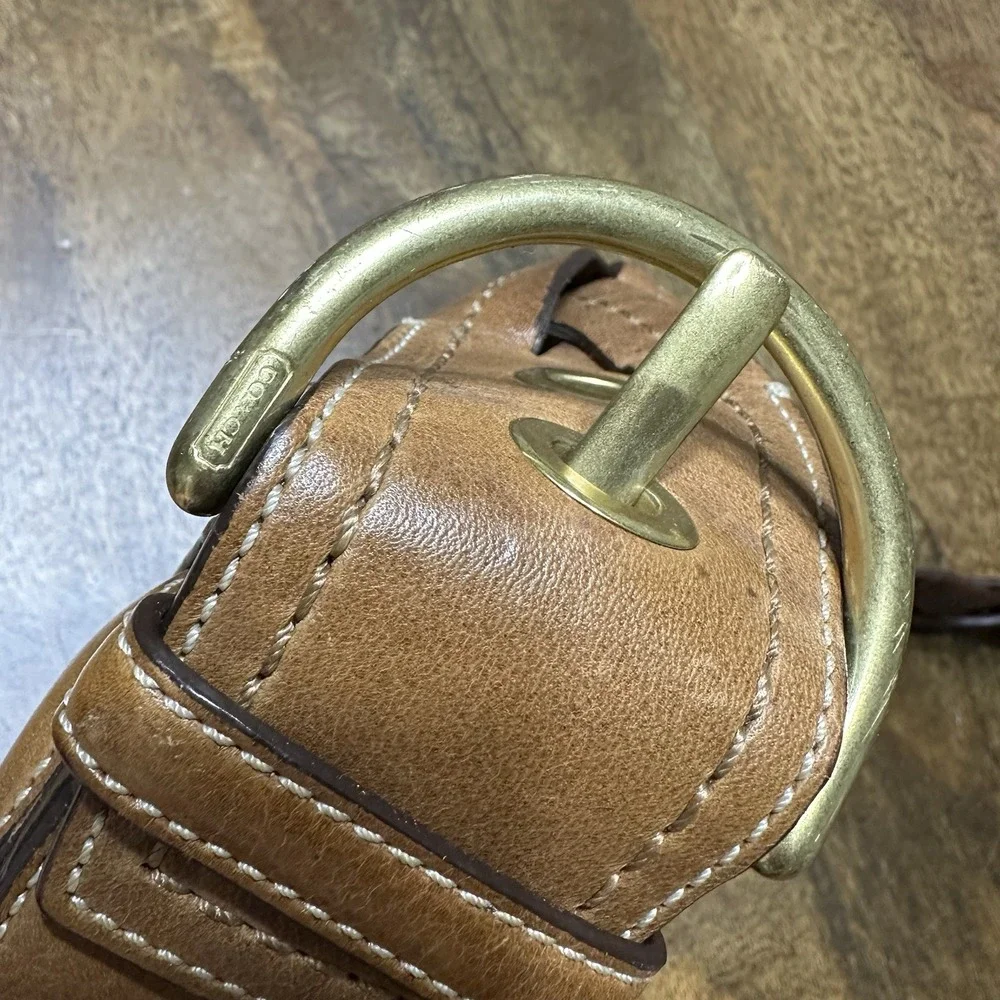 Coach Brown Leather Shoulder Bag with Braided Strap
